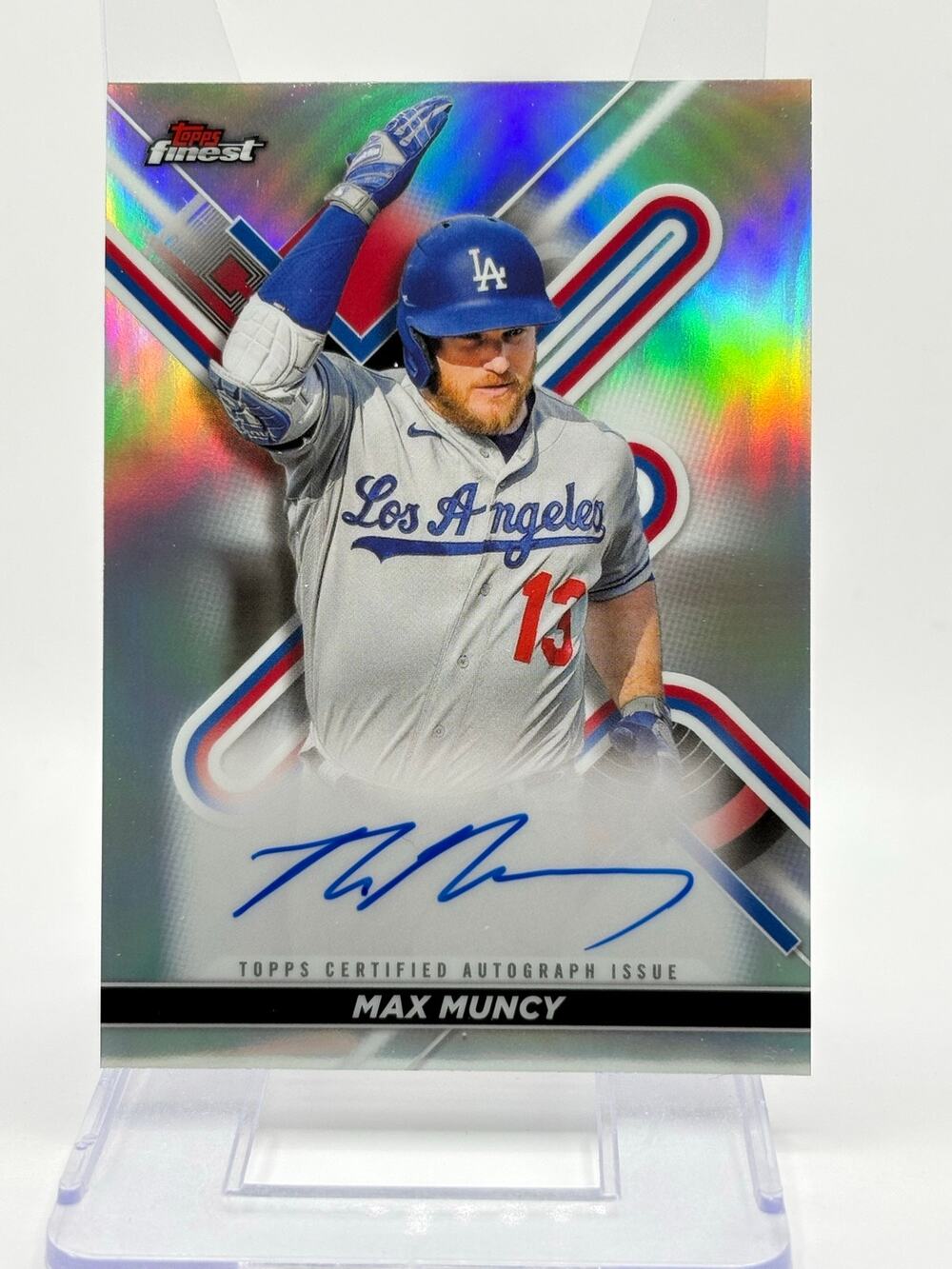 2022 Topps Finest Max Muncy Refractor On Card Auto Los Angeles Dodgers